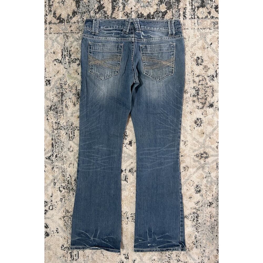 Aeropostale Hailey Skinny Flare Jeans Low Rise Womens 5/6 Y2K Stretch Blue Denim - Picture 7 of 10